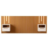 Cabeceira Ripada Com Mesas E Led Cetara Nature Pérola - 1