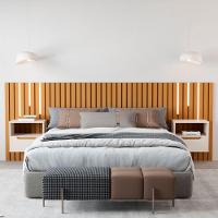 Cabeceira Ripada Com Mesas E Led Cetara Nature Pérola - 2