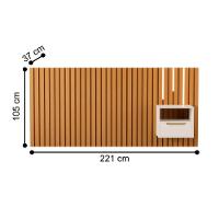 Cabeceira De Casal Ripado Com Kit Led Tóquio Nature Pérola - 4
