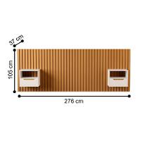 Cabeceira Ripada Com Mesinhas Nápoles Nature Pérola - 4