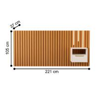 Cabeceira De Casal Com Mesa E Kit Led Quioto Nature Pérola - 4