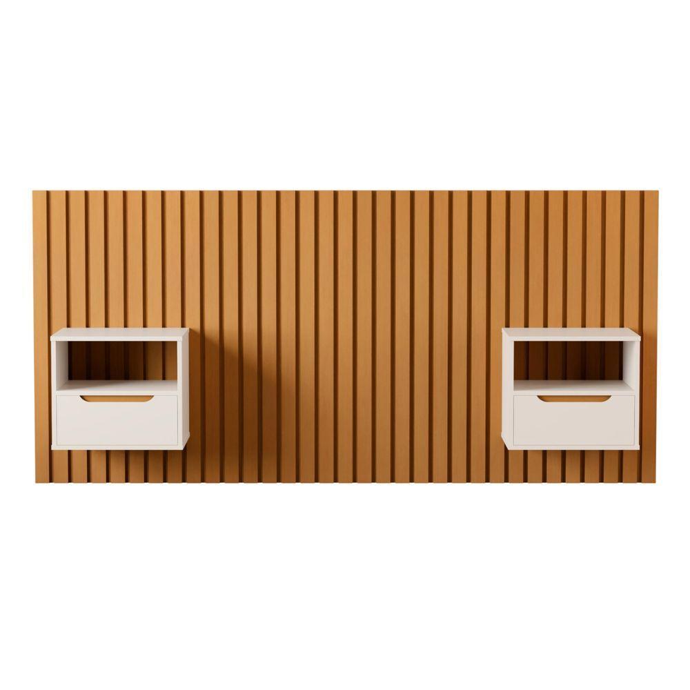 Cabeceira Ripada Para Cama Solteiro Palermo Nature Pérola - 1