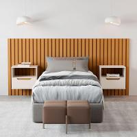 Cabeceira Ripada Para Cama Solteiro Palermo Nature Pérola - 4