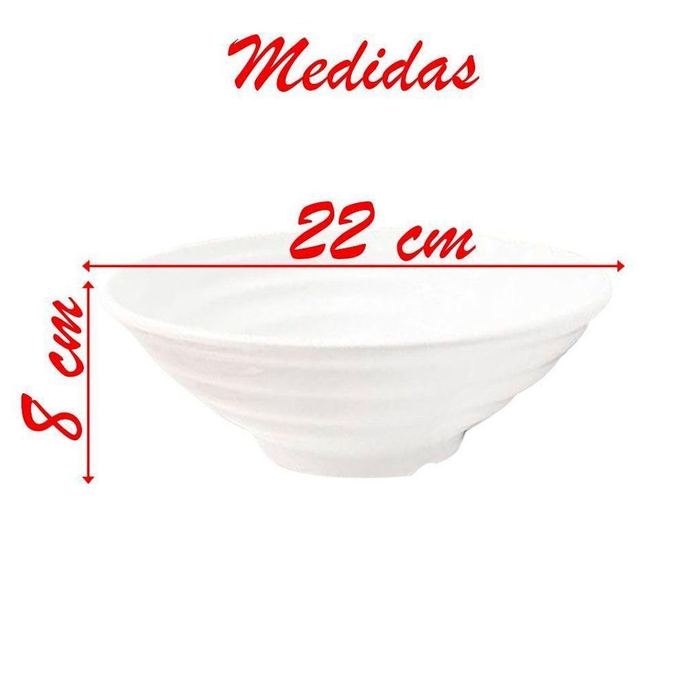 Kit 02 Tigelas Melamina Redonda Branca 1,435 Ml - 2