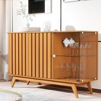 Buffet Ripado Com 3 Portas E Base De Madeira Paris Nature - 2