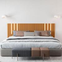 Cabeceira De Casal Ripado Com Led Sorrento Nature - 4