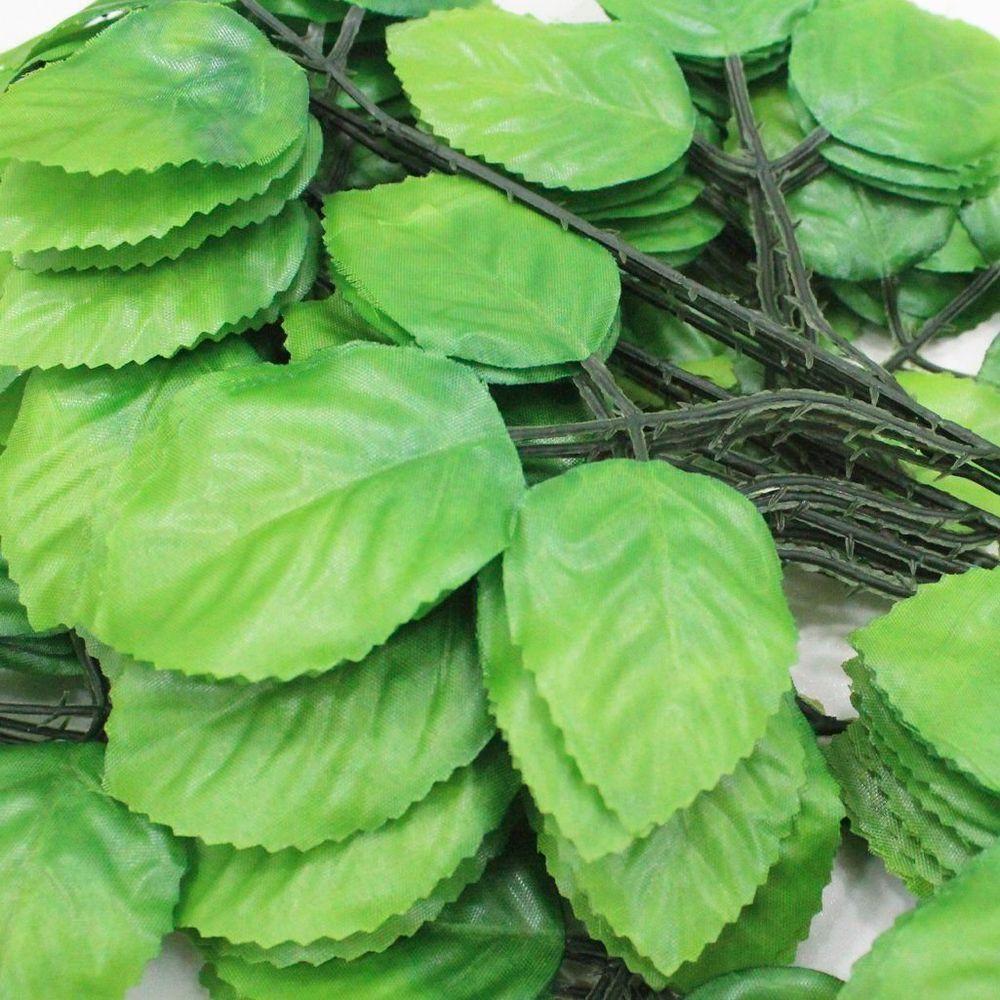 60 Ramos Decoração Arranjo Folhas De Rosa Artificial Planta Plástico 5 Galhos Cada 47cm - 3