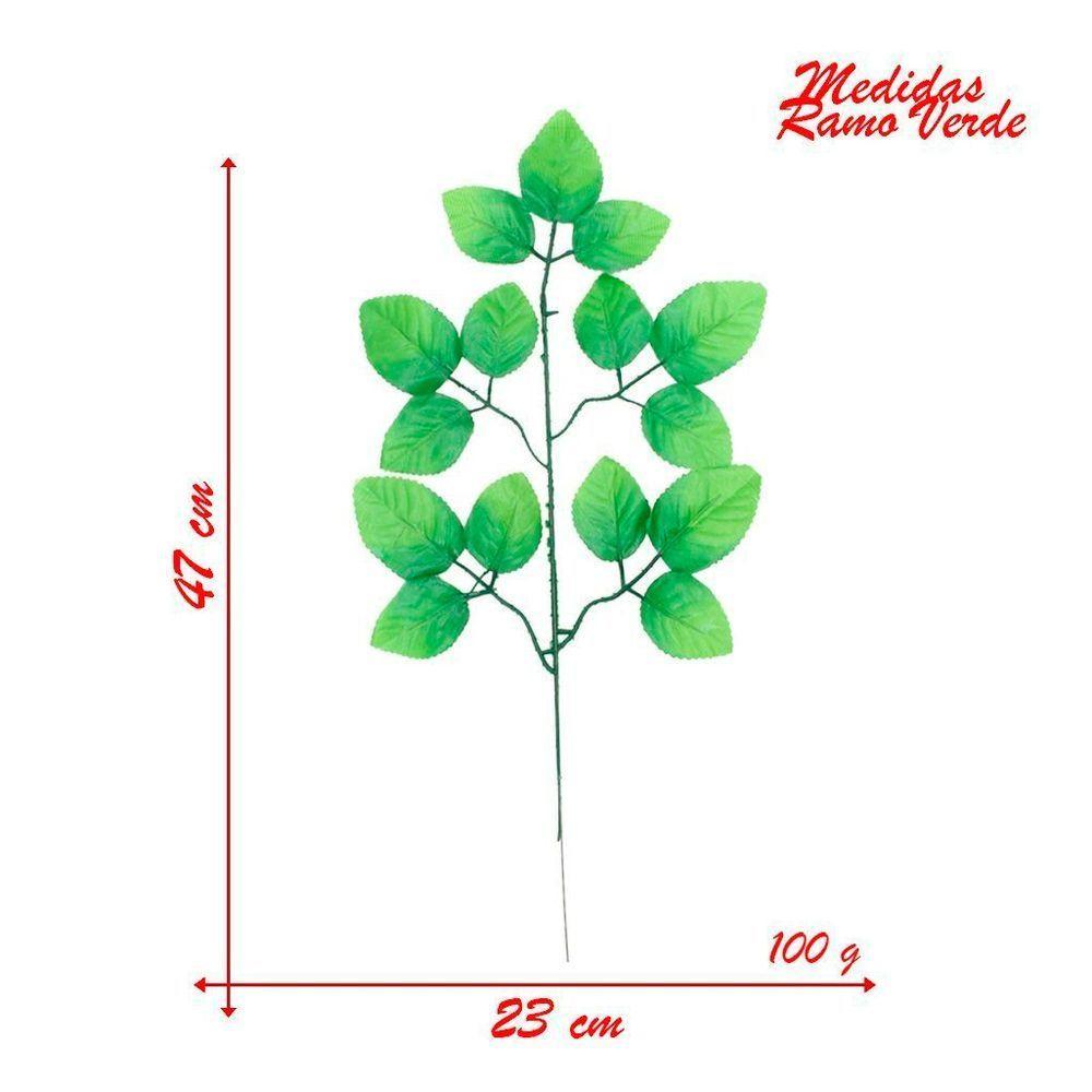 60 Ramos Decoração Arranjo Folhas De Rosa Artificial Planta Plástico 5 Galhos Cada 47cm - 5