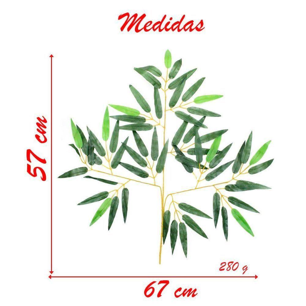 12 Ramos Decoração Arranjo Bambu Artificial Planta Decorativa Plástico 12 Galhos Cada 57cm - 3