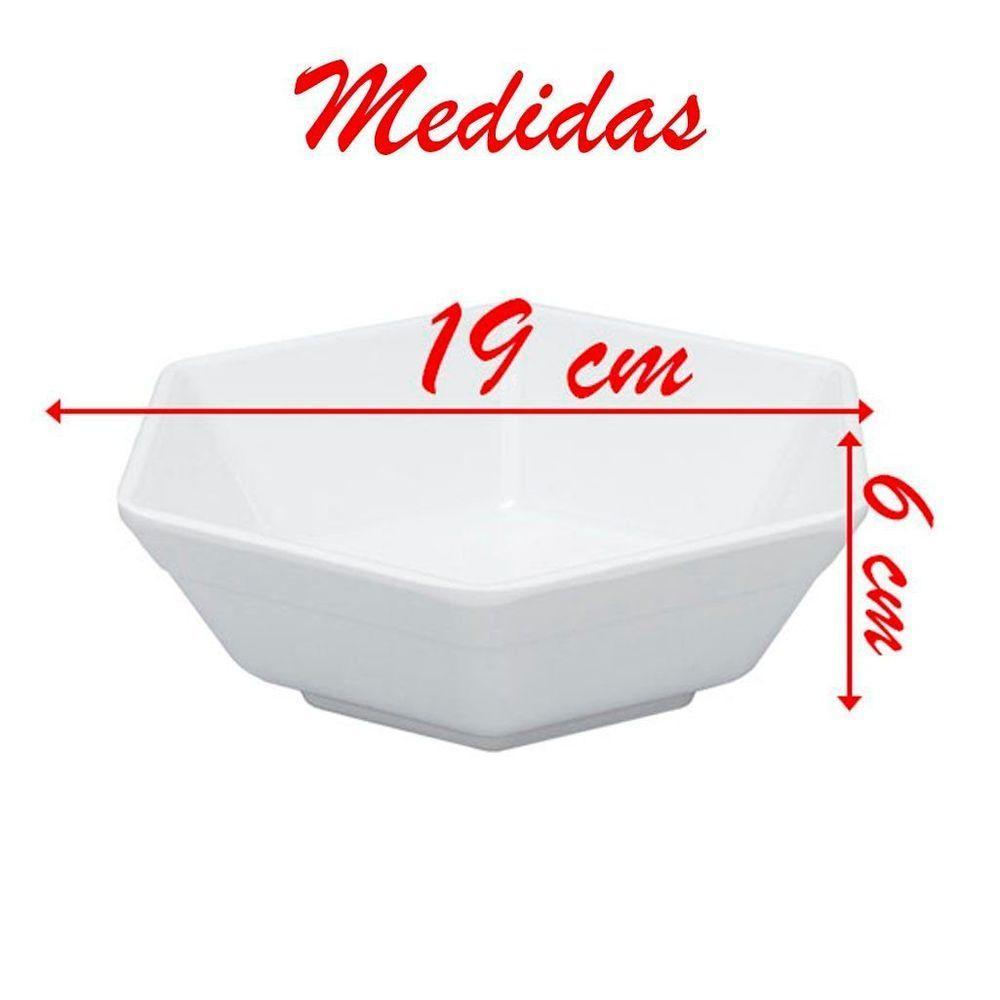 Tigela Melamina Hexagonal Branca 700ml - 2