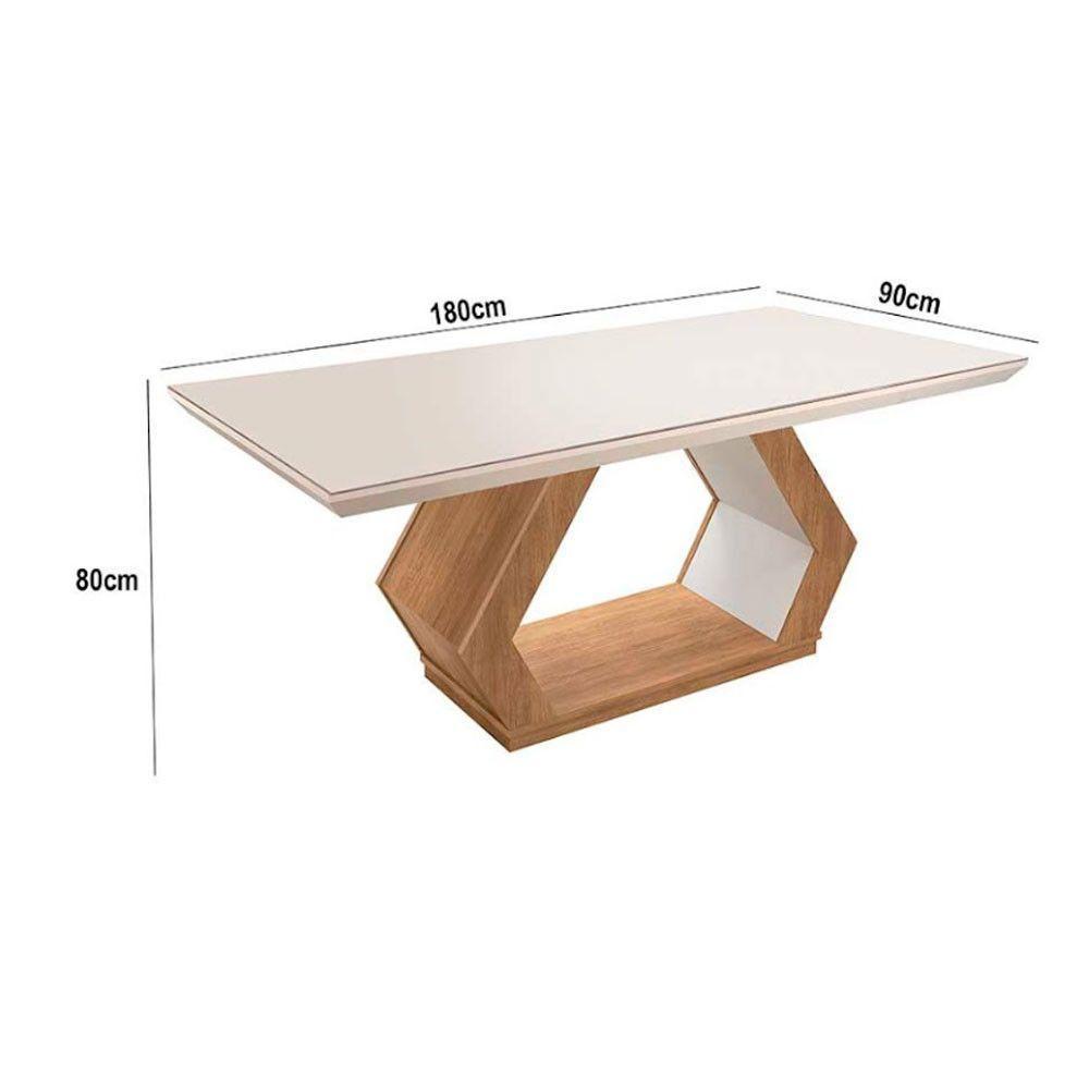 Mesa Alvorada 180 Tp Mdf Vidro Canto Reto 6 Cadeiras Rufato Veludo Grafite/imbuia Off/serig Off - 4