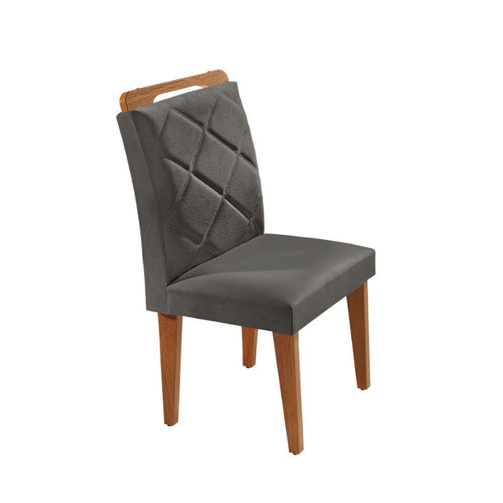 Mesa Alvorada 180 Tp Mdf Vidro Canto Reto 6 Cadeiras Rufato Veludo Grafite/imbuia Off/serig Off - 5