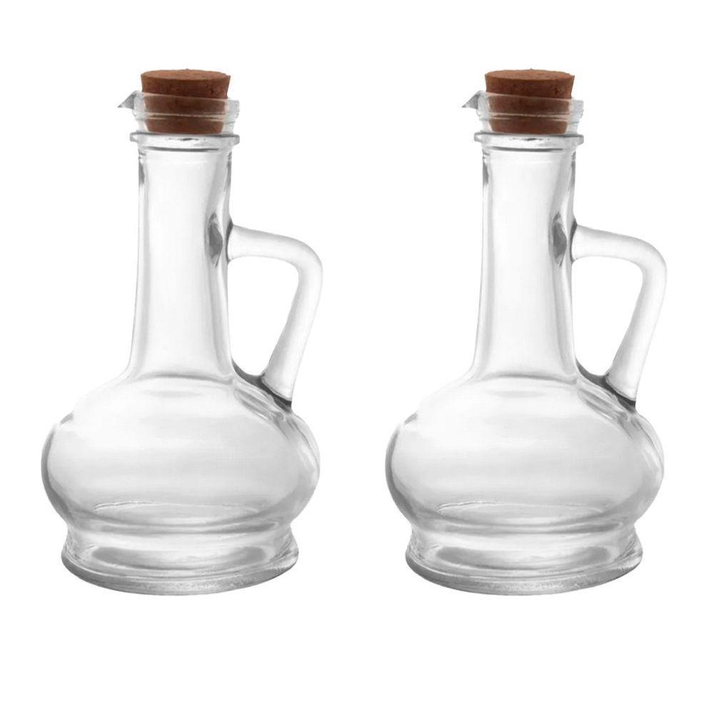 Kit 2 Galheteiros De Azeite Vinagre Vidro Com Tampa Cortiça 250ml - 1