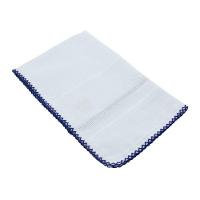 Fraldinha De Boca Ponto Cruz Com Crochet 30x40cm Mabber Azul Marinho - 1