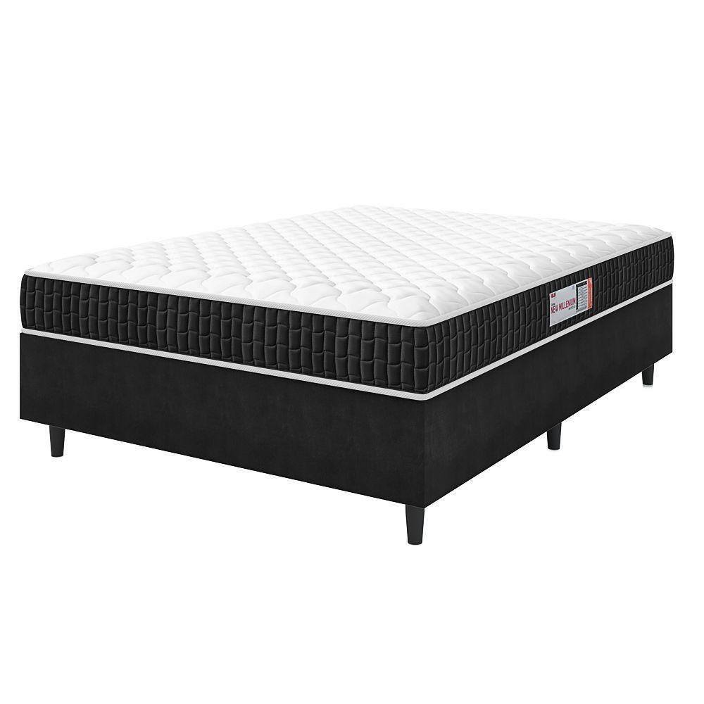 Cama Box Colchão Casal Espuma D33 New Millenium 138x57cm Preto/branco Hellen Pret/branc - 1