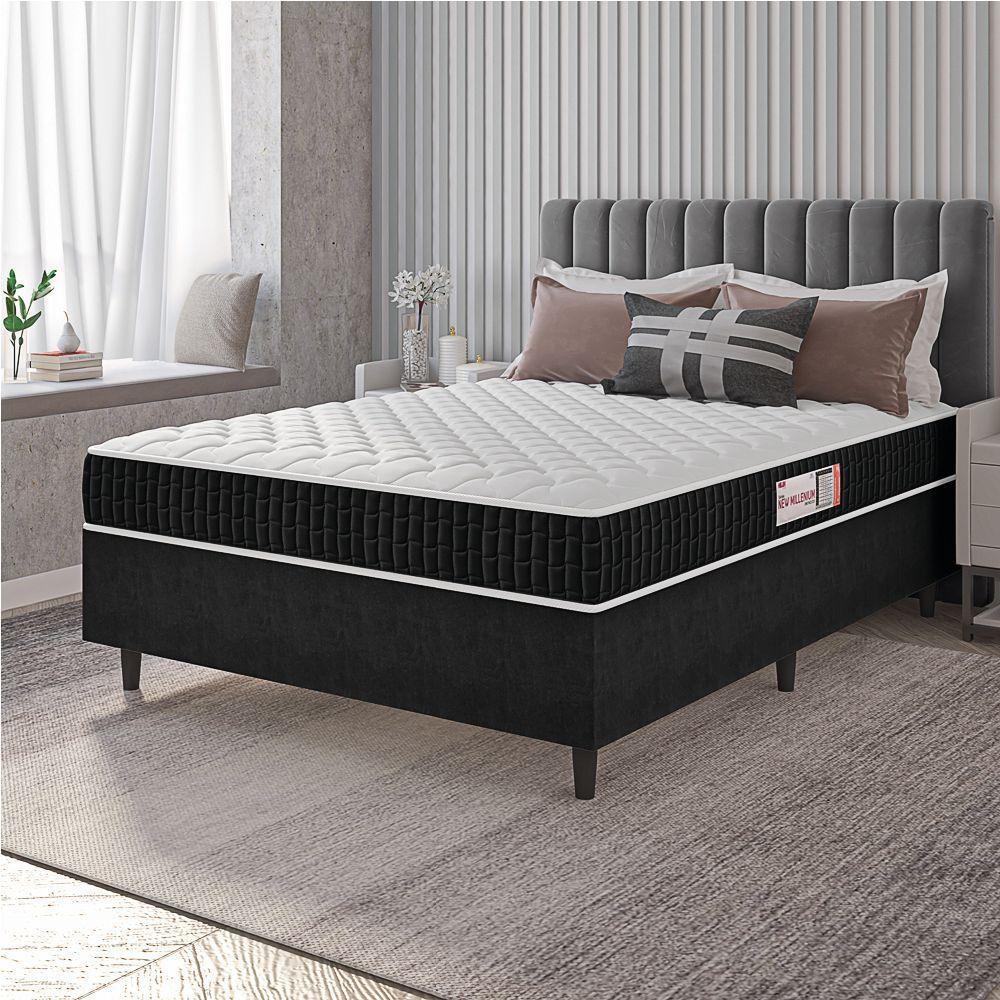 Cama Box Colchão Casal Espuma D33 New Millenium 138x57cm Preto/branco Hellen Pret/branc - 5