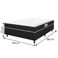 Cama Box Colchão Casal Espuma D33 New Millenium 138x57cm Preto/branco Hellen Pret/branc