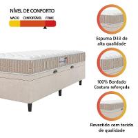 Cama Box Baú Colchão Solteiro Espuma D33 New Millenium 88x60cm Branco/bege Hellen Bege - 2