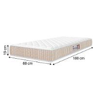 Cama Box Baú Colchão Solteiro Espuma D33 New Millenium 88x60cm Branco/bege Hellen Bege - 3