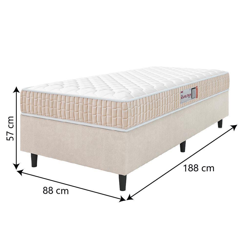 Cama Box Colchão Solteiro Espuma D33 New Millenium 88x57cm Branco/bege Hellen Bege/bco - 5
