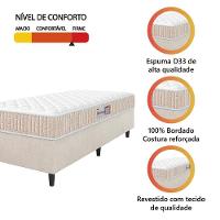 Cama Box Colchão Solteiro Espuma D33 New Millenium 88x57cm Branco/bege Hellen Bege/bco - 3