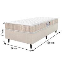 Cama Box Colchão Solteiro Espuma D33 New Millenium 88x57cm Branco/bege Hellen Bege/bco - 5