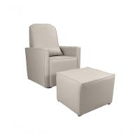 Poltrona Amamentação Com Balanço + Puff Sintetico Bege Matrix Annecy - 1