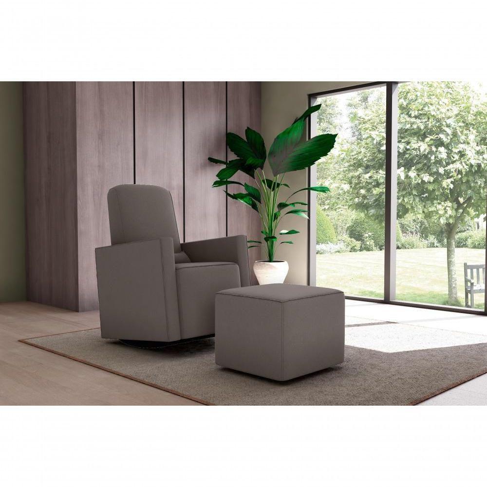 Poltrona Amamentação Com Balanço + Puff Veludo Capuccino Matrix Annecy - 2