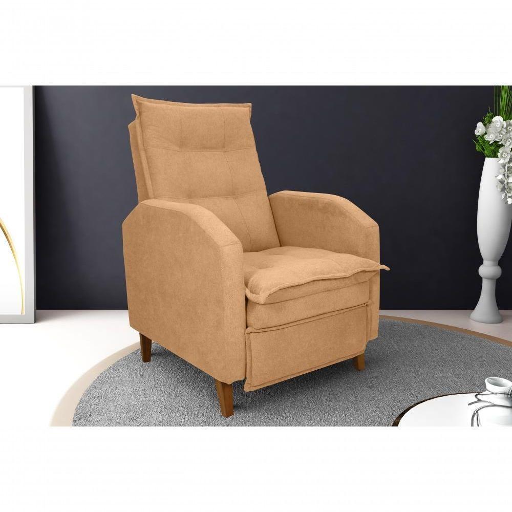 Poltrona Papai Reclinável Sala Mx 65 Yaris Buclê Ferrugem Matrix Original - 2