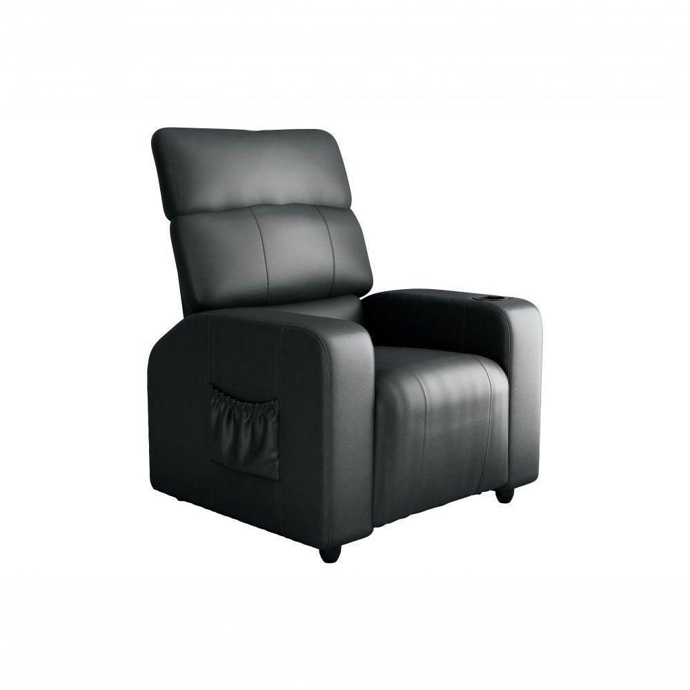 Poltrona Reclinável Sala Cadeira Mx 67 Pulse Sintetico Preto Matrix Original - 1