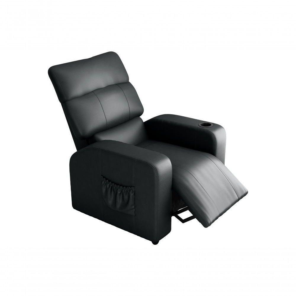 Poltrona Reclinável Sala Cadeira Mx 67 Pulse Sintetico Preto Matrix Original - 4