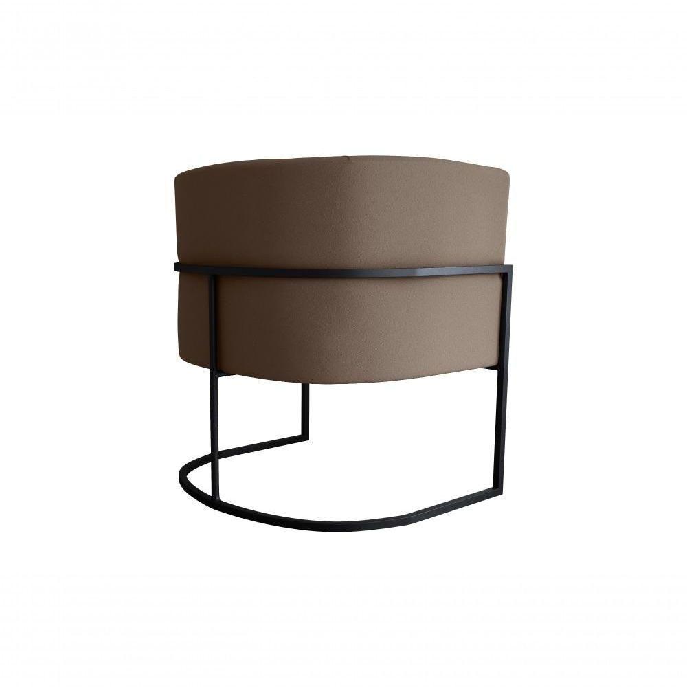 Poltrona Decorativa Cadeira Veludo Marrom Matrix Cairo Sala Recepção Base - 3