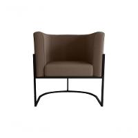 Poltrona Decorativa Cadeira Veludo Marrom Matrix Cairo Sala Recepção Base