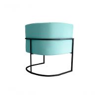 Poltrona Decorativa Cadeira Veludo Preto Matrix Cairo Sala Recepção Base - 2