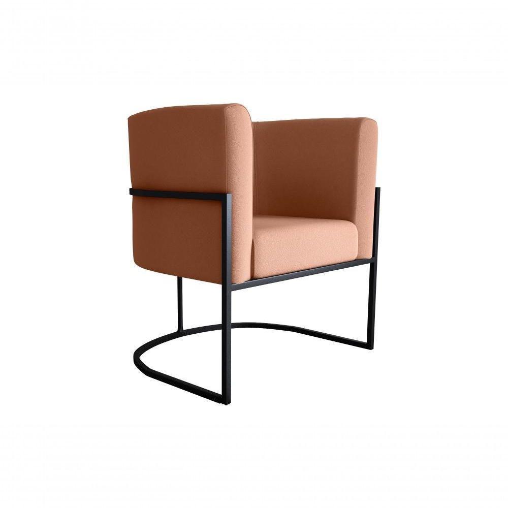 Poltrona Decorativa Cadeira Veludo Ferrugem Matrix Cairo Sala Recepção Base - 1