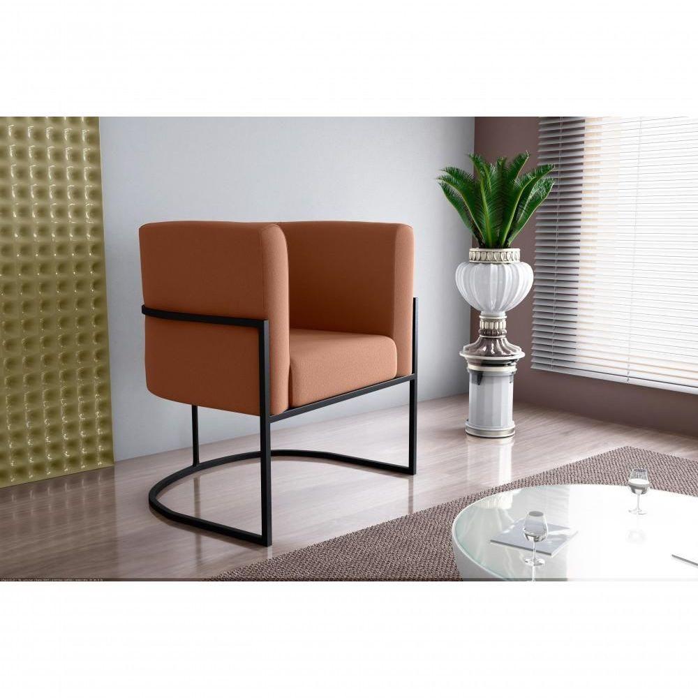 Poltrona Decorativa Cadeira Veludo Ferrugem Matrix Cairo Sala Recepção Base - 2