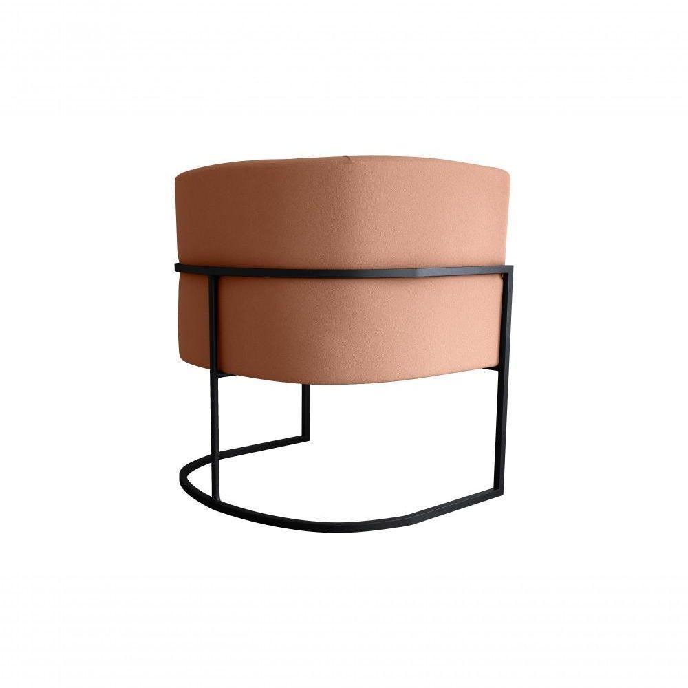 Poltrona Decorativa Cadeira Veludo Ferrugem Matrix Cairo Sala Recepção Base - 3