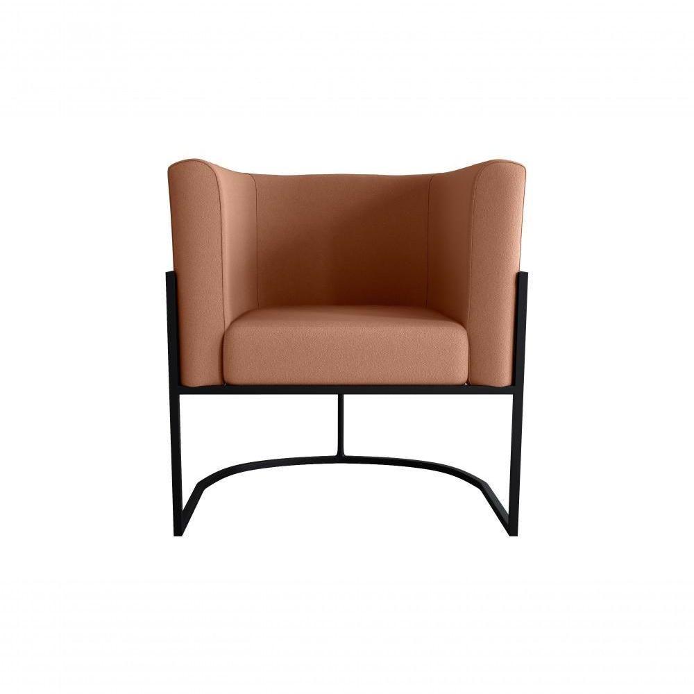 Poltrona Decorativa Cadeira Veludo Ferrugem Matrix Cairo Sala Recepção Base - 5