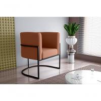 Poltrona Decorativa Cadeira Veludo Ferrugem Matrix Cairo Sala Recepção Base - 2