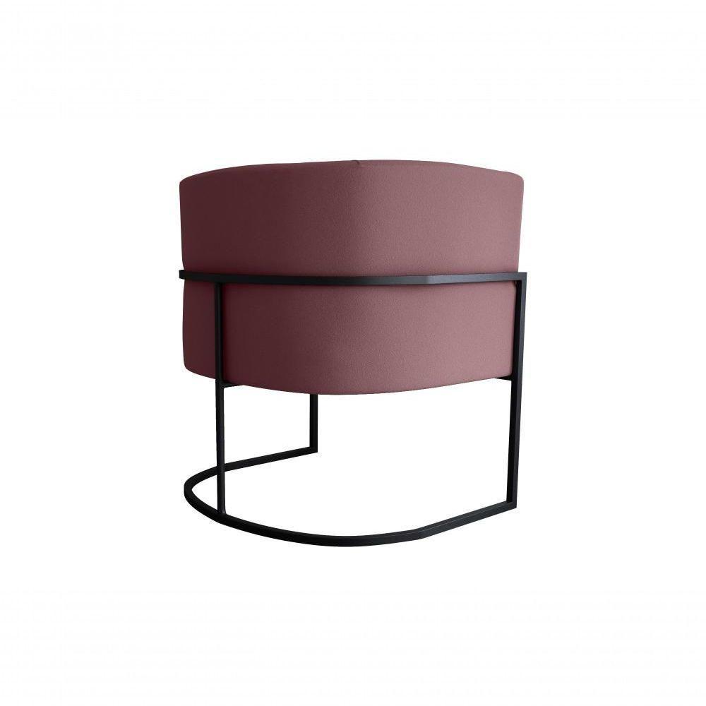 Poltrona Decorativa Cadeira Veludo Rosê Matrix Cairo Sala Recepção Base - 2