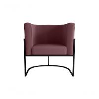 Poltrona Decorativa Cadeira Veludo Rosê Matrix Cairo Sala Recepção Base