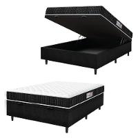 Cama Box Baú Colchão Casal Espuma D33 New Millenium 138x60cm Preto/branco Hellen Preto - 1