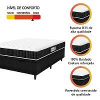 Cama Box Baú Colchão Casal Espuma D33 New Millenium 138x60cm Preto/branco Hellen Preto - 2
