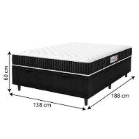 Cama Box Baú Colchão Casal Espuma D33 New Millenium 138x60cm Preto/branco Hellen Preto