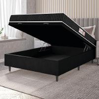 Cama Box Baú Colchão Casal Espuma D33 New Millenium 138x60cm Preto/branco Hellen Preto - 5