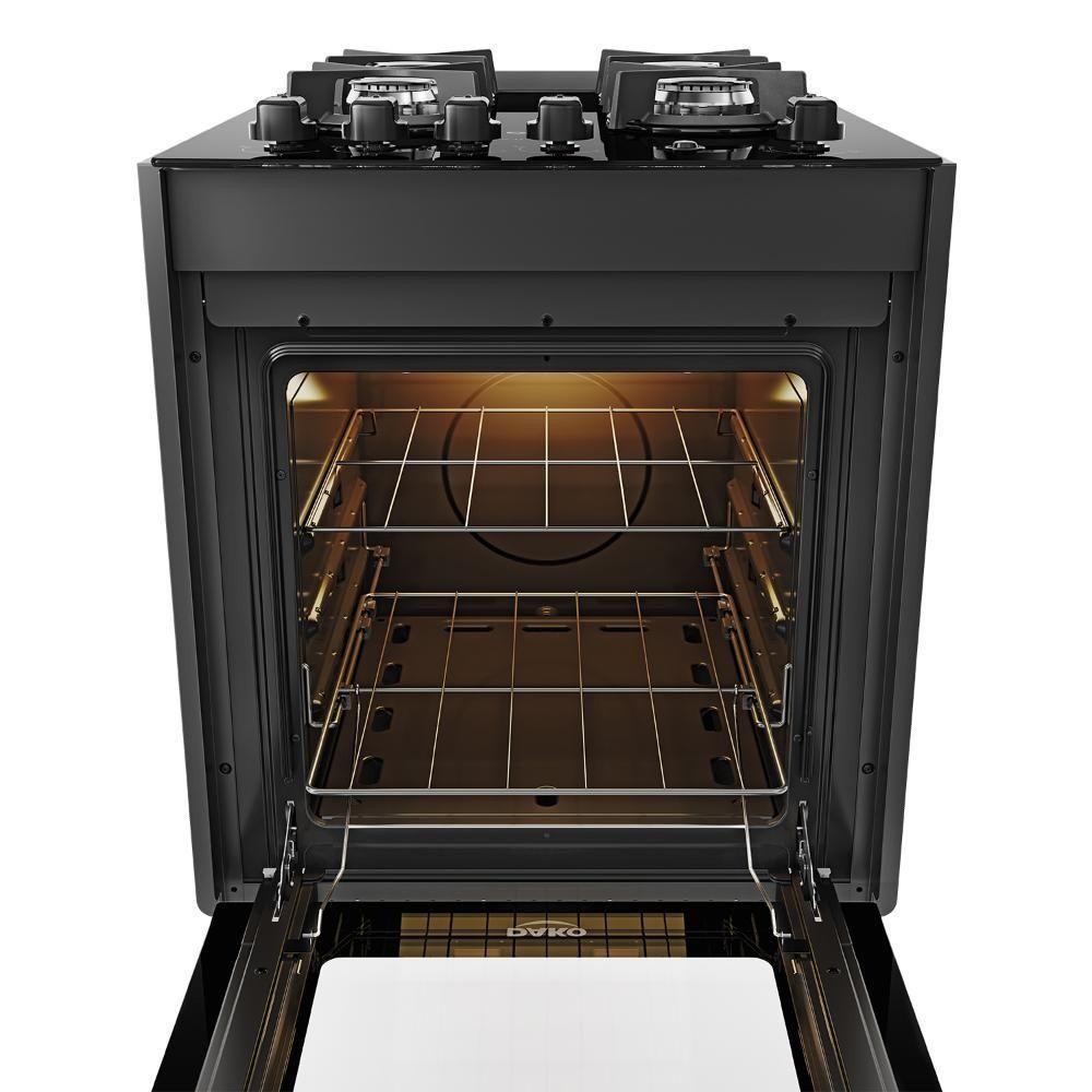 Fogão De Embutir 4 Bocas Preto Com Mesa De Vidro Dako Supreme Bivolt - 2