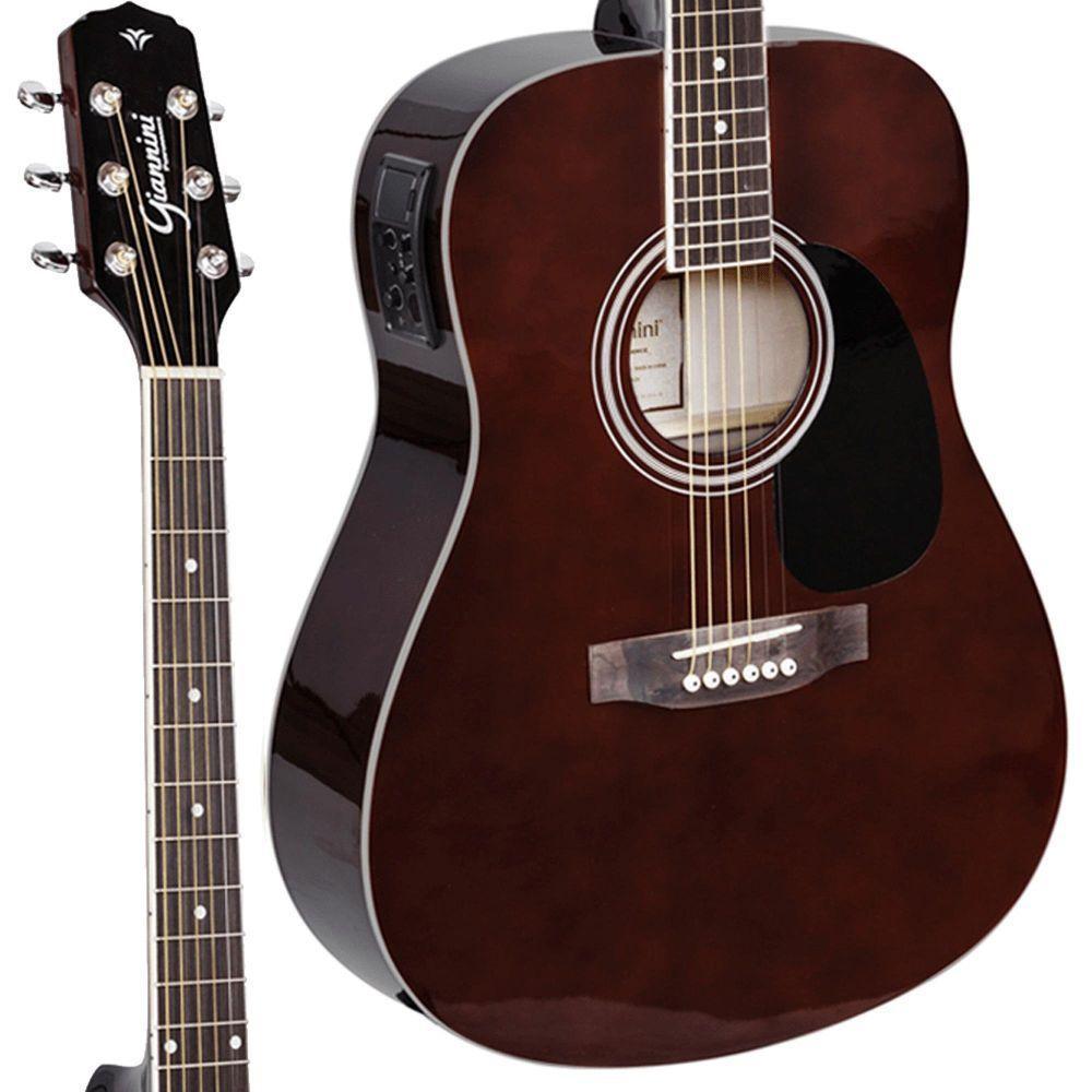 Violão Giannini Gd1 Eq Eletroacústico Dreadnought Translucent Dark Wine - 2