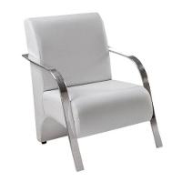 Poltrona Decorativa 1 Lugar Vênus Braço Pé Alumínio Confortável Para Sala Tv Espera D Salla Tecido Sintético - 1