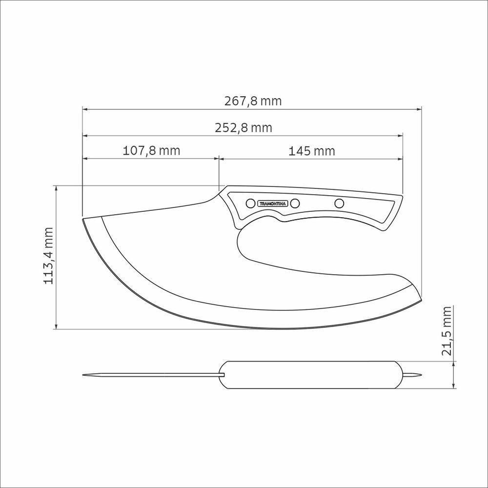 Cortador Multiuso Tramontina Churrasco Black Aço Inox Cabo De Madeira Tramontina - 5
