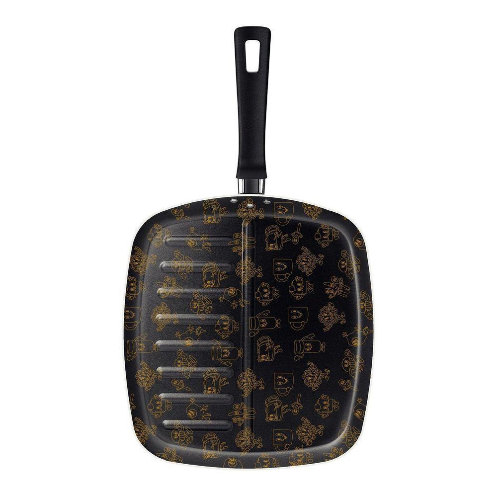 Frigideira Bistequeira 26cm Tramontina Azul Groovy Breakfast Alumínio Antiaderente Starflo - 2